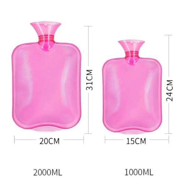 Clear PVC Thick Warm Water Bag Hand Warmer Girls Pocket Warmer Hot Water Bag, Color: 1000ml Pink - Image 3