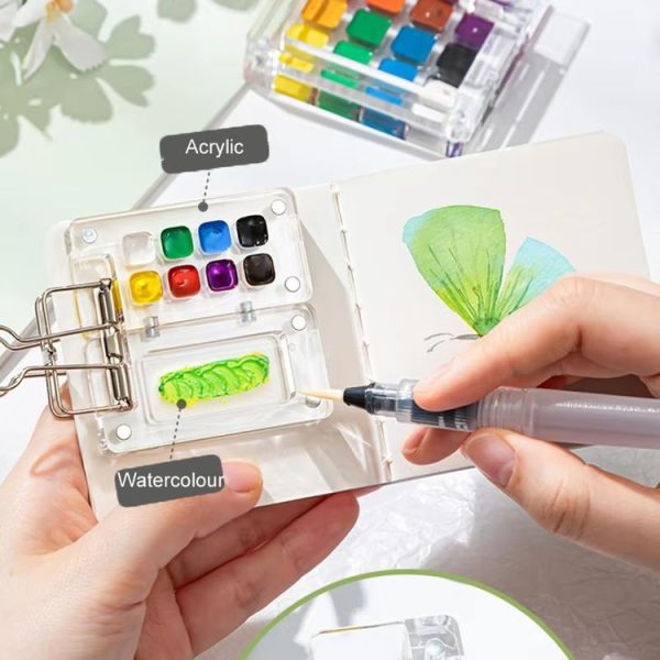 Mini Portable Watercolor Acrylic Box For Sketching, Style: 8 Grids - Image 3
