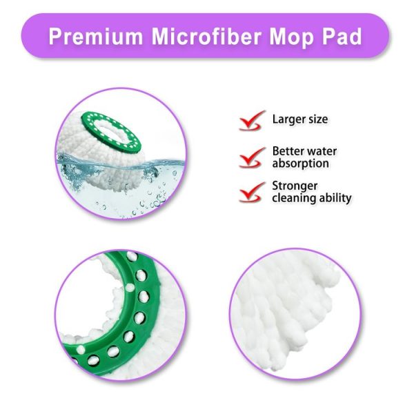 Libman Tornado Spin Mop Microfiber Mop Pad Replacement Parts (Green) - Image 4