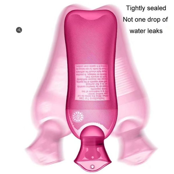 Long Strip Hot Water Bag PVC Explosion-proof Rubber Warm Water Bag Girls Winter Bed Warmer, Color: 500ml Rose+Random Cover - Image 4