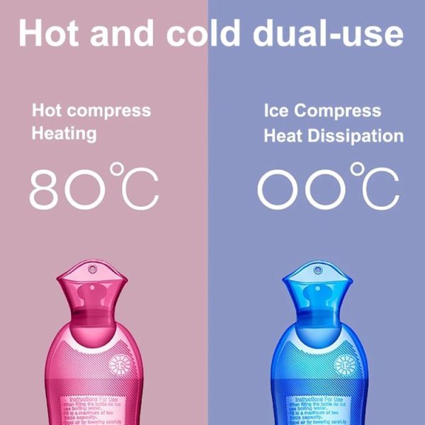Long Strip Hot Water Bag PVC Explosion-proof Rubber Warm Water Bag Girls Winter Bed Warmer, Color: 500ml Rose+Random Cover - Image 5