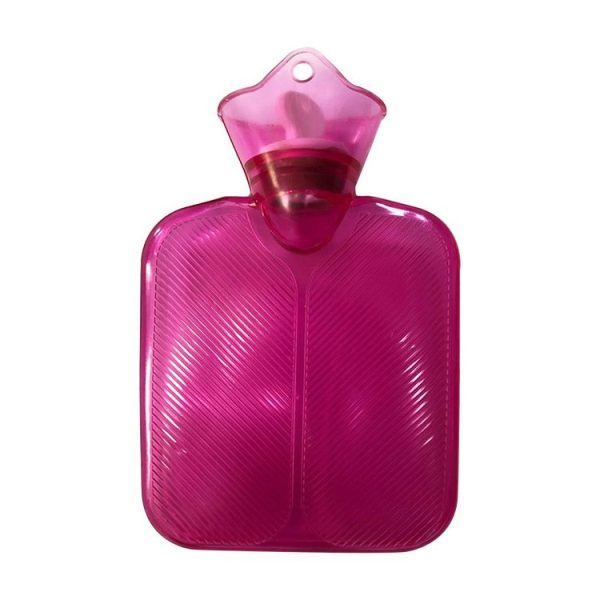 250ml PVC Hot Water Bag Thickened Transparent Filling Water Hot Water Bottle Winter Warmer Bag (Pink)