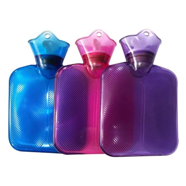 250ml PVC Hot Water Bag Thickened Transparent Filling Water Hot Water Bottle Winter Warmer Bag (Pink) - Image 2