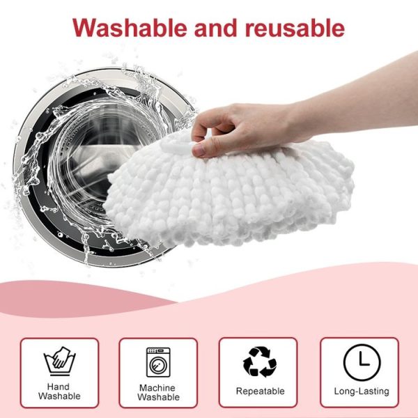 Vileda / O-Cedar EasyWring Spin Mop Replacement Pad Microfiber Rag (White) - Image 5