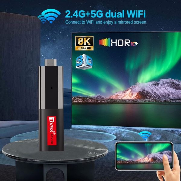 TV98 ATV 8K Allwinner H618 Android 14 2.5G+5G Dual Wifi HD Set-Top Box With Bluetooth Voice Remote Controller 2GB+16GB - Image 3
