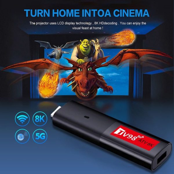 TV98 ATV 8K Allwinner H618 Android 14 2.5G+5G Dual Wifi HD Set-Top Box With Bluetooth Voice Remote Controller 2GB+16GB - Image 5