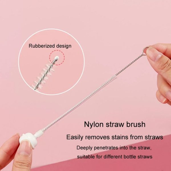 Portable 3 In 1 Food Grade Silicone Bottle Brush Set Multipurpose Baby Bottle Straw Cleaner Brush (Green) - Image 11