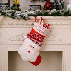 Christmas Decoration Cartoon Three-dimensional Knitted Socks Children Gift Bag (Old Man)