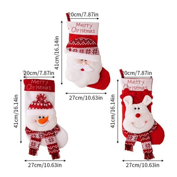 Christmas Decoration Cartoon Three-dimensional Knitted Socks Children Gift Bag (Old Man) - Image 2