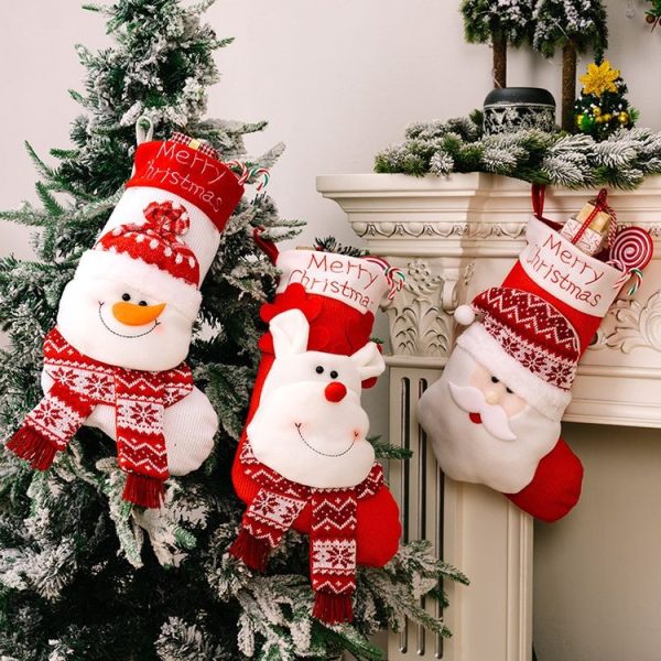 Christmas Decoration Cartoon Three-dimensional Knitted Socks Children Gift Bag (Old Man) - Image 5
