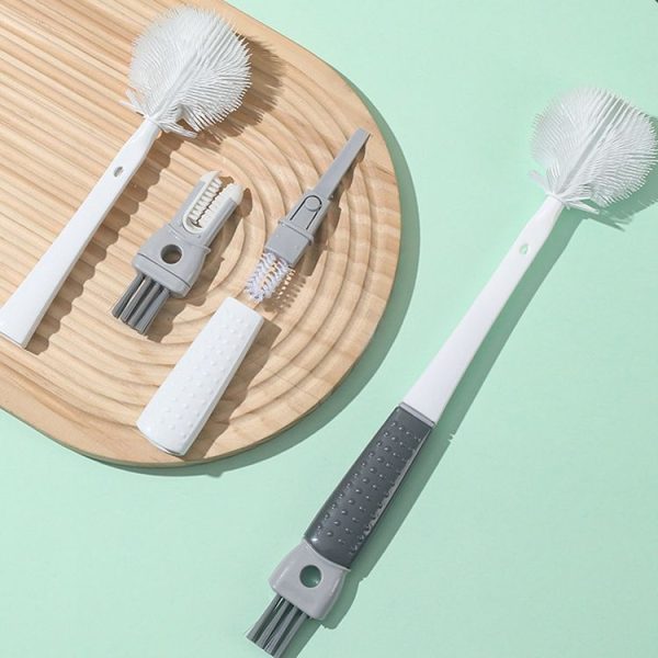 Multifunction Bottle Brush Long Handle Household Cup Washing Kettle Kitchen Cleaning Brush (White) - Image 4