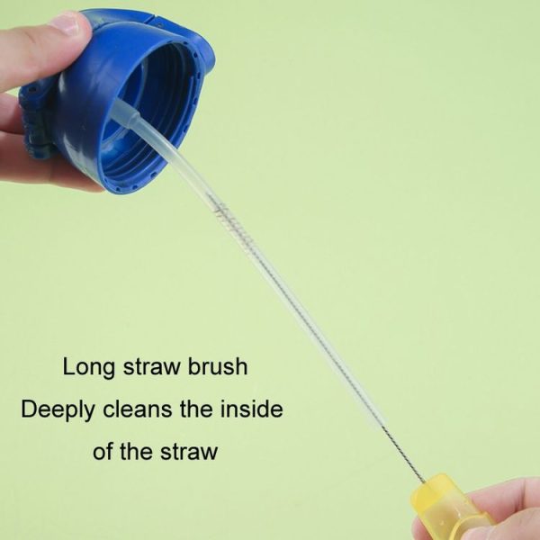 5 In 1 Multifunctional Cup Brush Long Carrot Washing Bottle Cup Lid Groove Cleaning Brush (Red-orange) - Image 8