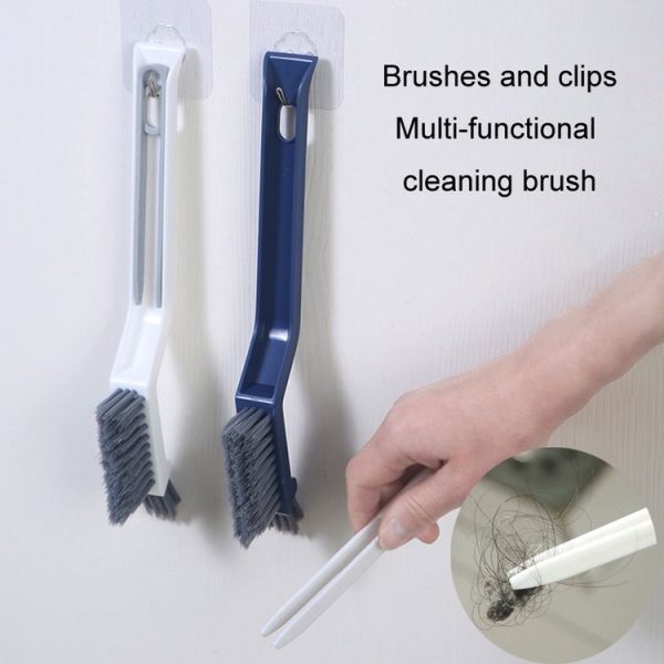 3 In 1 Multipurpose Bathroom Tile Floor Crevice Cleaning Brush Window Groove Wall Corner Brush (Blue) - Image 4