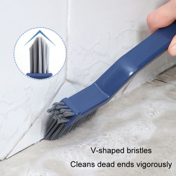3 In 1 Multipurpose Bathroom Tile Floor Crevice Cleaning Brush Window Groove Wall Corner Brush (Blue) - Image 6