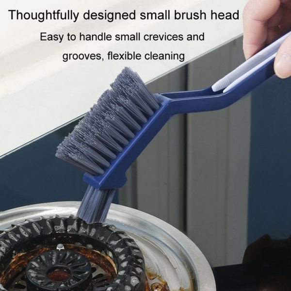 3 In 1 Multipurpose Bathroom Tile Floor Crevice Cleaning Brush Window Groove Wall Corner Brush (Blue) - Image 8