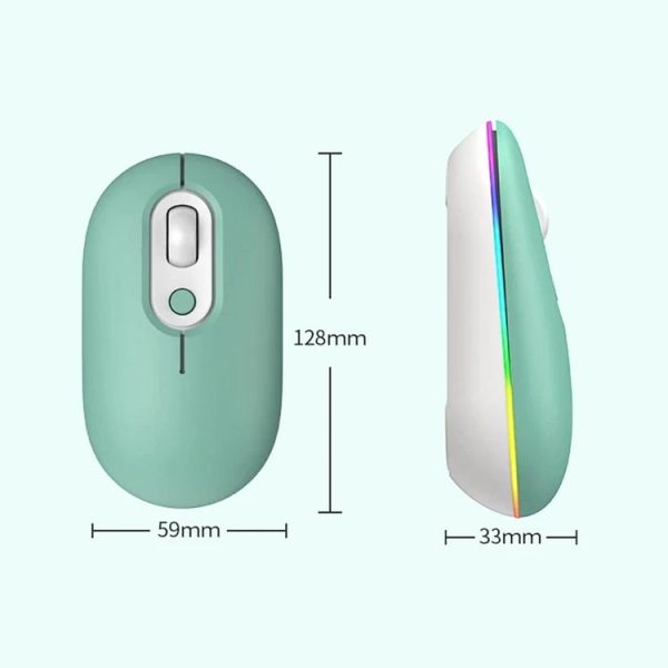 Rechargeable Illuminated Silent Wireless Mouse, Style: 2.4G Pink - Image 9