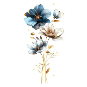 PH-QT670 Beautiful 3D Embossed Texture Flower Stickers Children Bedroom Home Decor Wall Decals