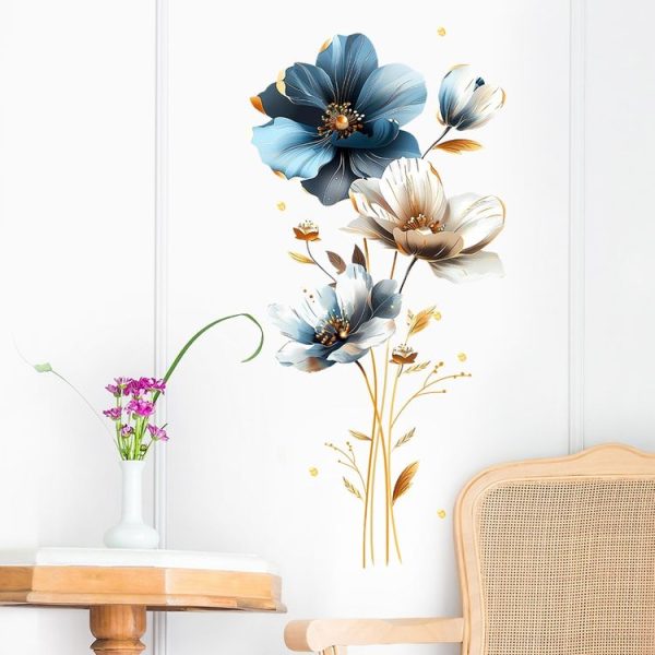 PH-QT670 Beautiful 3D Embossed Texture Flower Stickers Children Bedroom Home Decor Wall Decals - Image 2
