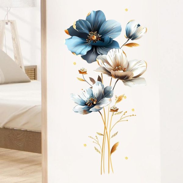 PH-QT670 Beautiful 3D Embossed Texture Flower Stickers Children Bedroom Home Decor Wall Decals - Image 5