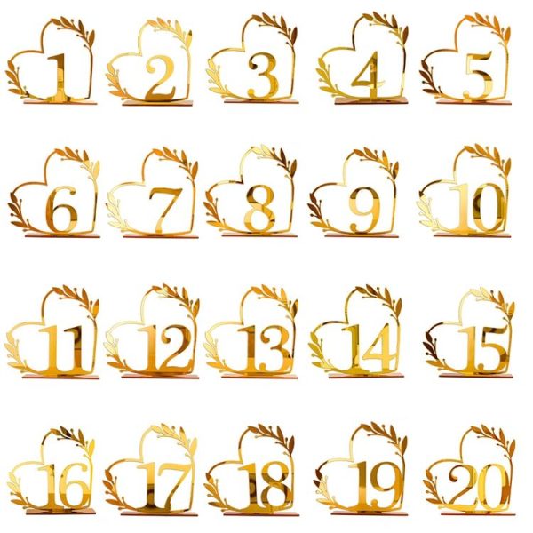 Acrylic Home Decor Wedding Digital Dinning Table Number Plate Seat Sign DIY Mirror Table Setting, Number: 1 - Image 2