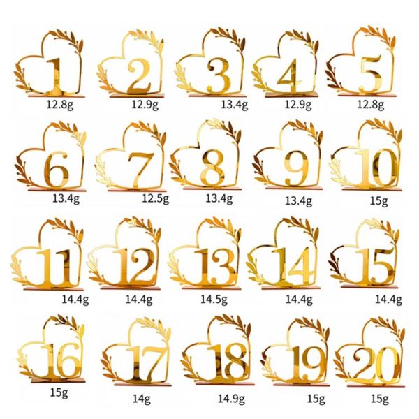Acrylic Home Decor Wedding Digital Dinning Table Number Plate Seat Sign DIY Mirror Table Setting, Number: 1 - Image 3