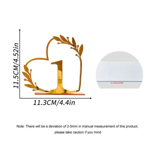Acrylic Home Decor Wedding Digital Dinning Table Number Plate Seat Sign DIY Mirror Table Setting, Number: 1 - Image 4
