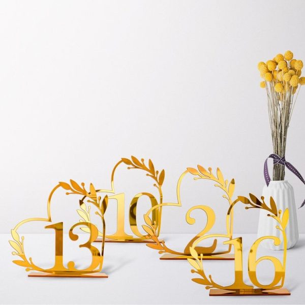 Acrylic Home Decor Wedding Digital Dinning Table Number Plate Seat Sign DIY Mirror Table Setting, Number: 1 - Image 6