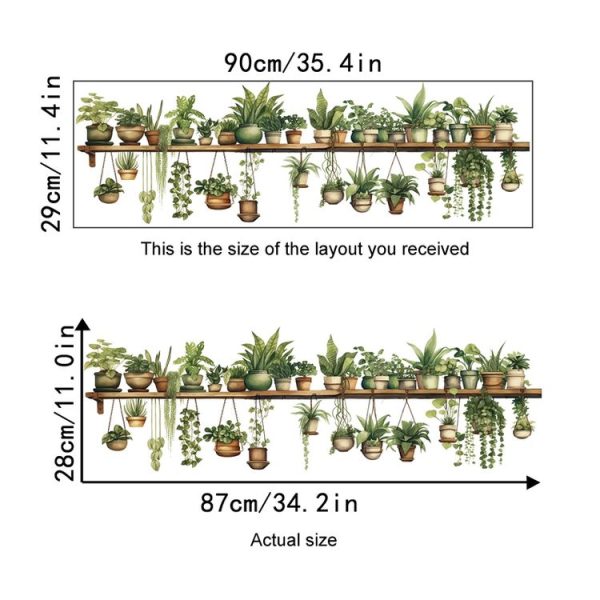 PH-QT4578 Plant Bonsai Decals Bedroom Decor Stickers Small Fresh Living Room Landscaping Decorative Wall Stickers - Image 3