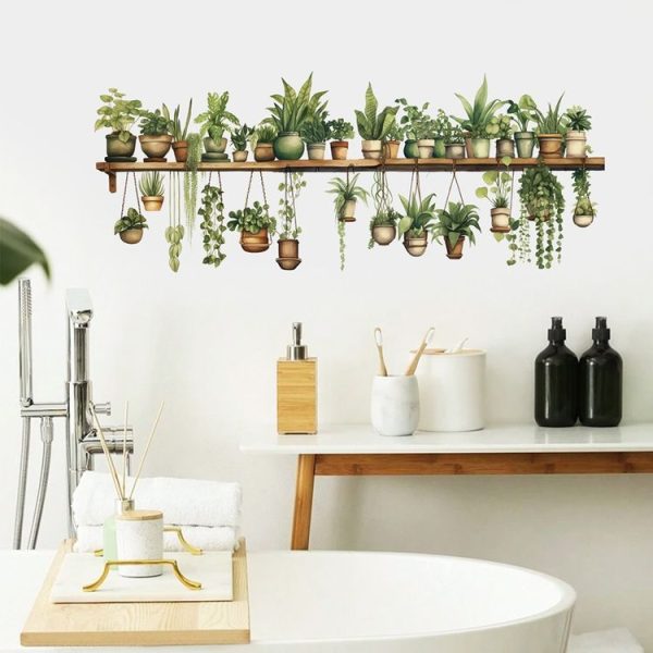 PH-QT4578 Plant Bonsai Decals Bedroom Decor Stickers Small Fresh Living Room Landscaping Decorative Wall Stickers - Image 4