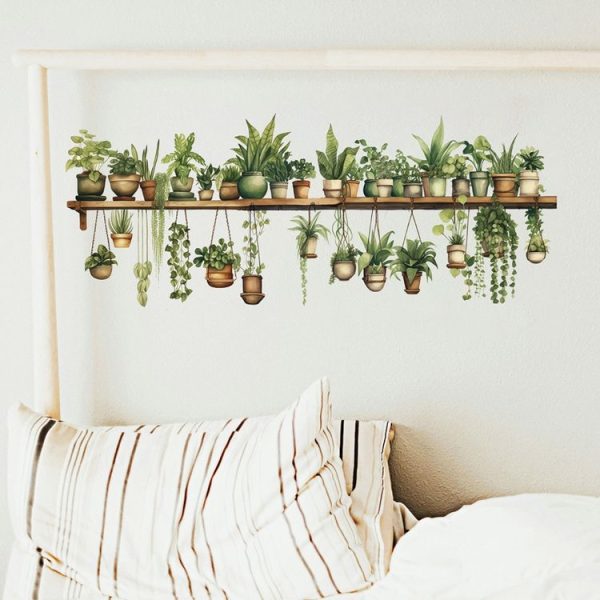 PH-QT4578 Plant Bonsai Decals Bedroom Decor Stickers Small Fresh Living Room Landscaping Decorative Wall Stickers - Image 5