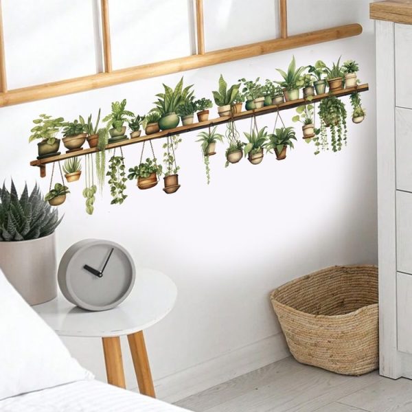 PH-QT4578 Plant Bonsai Decals Bedroom Decor Stickers Small Fresh Living Room Landscaping Decorative Wall Stickers - Image 6