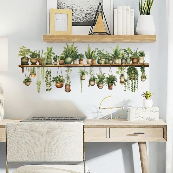 PH-QT4578 Plant Bonsai Decals Bedroom Decor Stickers Small Fresh Living Room Landscaping Decorative Wall Stickers - Image 7