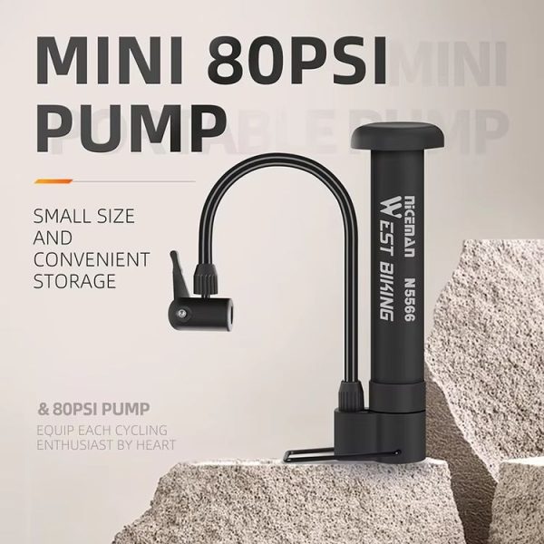 WEST BIKING Mini Bicycle Pump Cycling Equipment (Black) - Image 3
