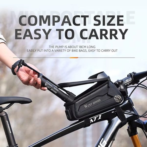 WEST BIKING Mini Bicycle Pump Cycling Equipment (Black) - Image 8