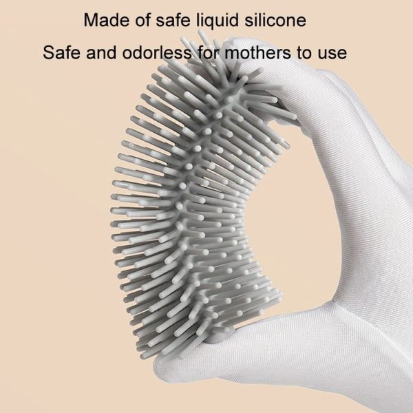 Silicone Rotating Multifunction Cleaning Cup Brush Set Bottle Nipple Straw Cleaner Brush (Straight Handle Pink) - Image 11