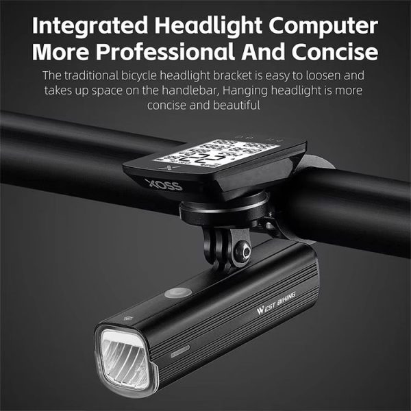 WEST BIKING Bicycle High Lumen Type-C Aluminum Alloy Headlight, Specification: Light Without Holder - Image 7