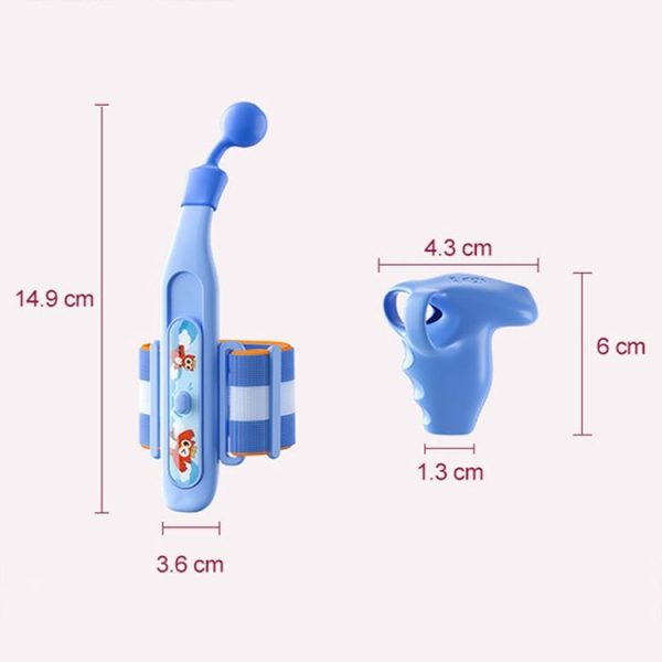 Maotaizi M8125 Cartoon Student Anti-wrist Hook Pen Holding Corrector Set Writing Posture Fixer (Blue) - Image 2