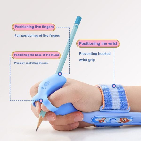 Maotaizi M8125 Cartoon Student Anti-wrist Hook Pen Holding Corrector Set Writing Posture Fixer (Blue) - Image 3