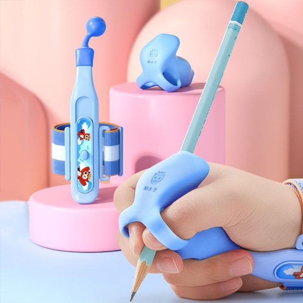 Maotaizi M8125 Cartoon Student Anti-wrist Hook Pen Holding Corrector Set Writing Posture Fixer (Blue) - Image 9