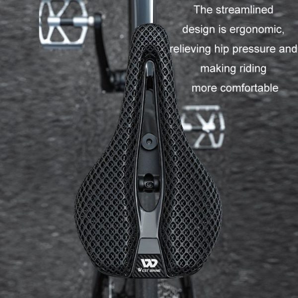 WEST BIKING Road Bicycle Carbon Fiber Ultralight Breathable Seat (Black) - Image 11