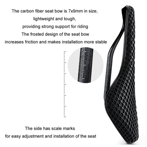 WEST BIKING Road Bicycle Carbon Fiber Ultralight Breathable Seat (Black) - Image 5