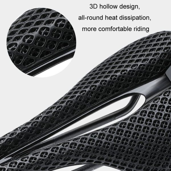 WEST BIKING Road Bicycle Carbon Fiber Ultralight Breathable Seat (Black) - Image 7