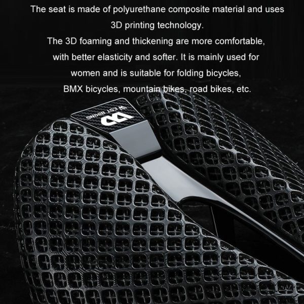 WEST BIKING Road Bicycle Carbon Fiber Ultralight Breathable Seat (Black) - Image 9