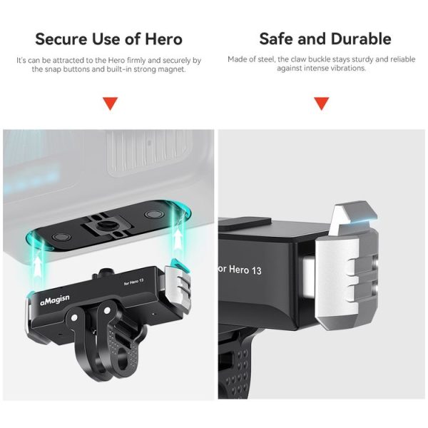 GoPro HERO13 Black aMagisn Metal Magnetic Quick Release Base Dual Interface Adapter - Image 6