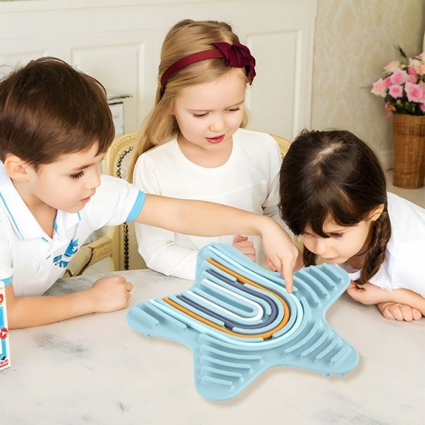 Stars Silicone Sensory Activity Board Children Puzzle Stress Relief Toys (Blue) - Image 5