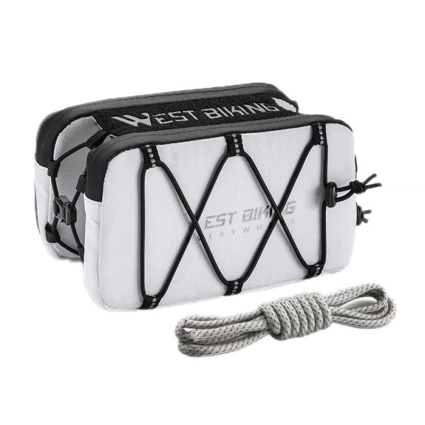 WEST BIKING Bicycle Top Tube Hanging Front Bag (White)