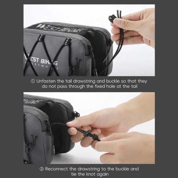 WEST BIKING Bicycle Top Tube Hanging Front Bag (White) - Image 10
