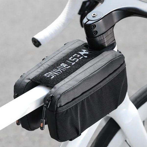 WEST BIKING Bicycle Top Tube Hanging Front Bag (White) - Image 12