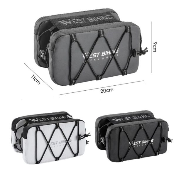 WEST BIKING Bicycle Top Tube Hanging Front Bag (White) - Image 2
