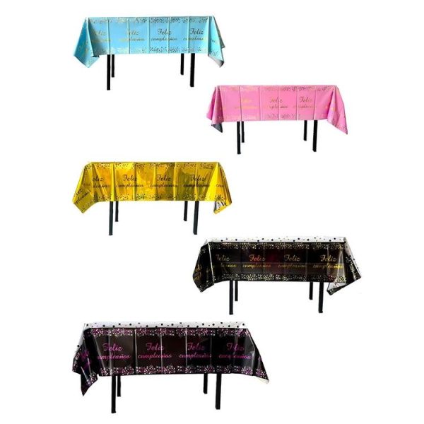 137x183cm Happy Birthday PET Aluminum Film Tablecloths Disposable Waterproof Party Decorative Table Cloth, Style: English White Balloon - Image 4